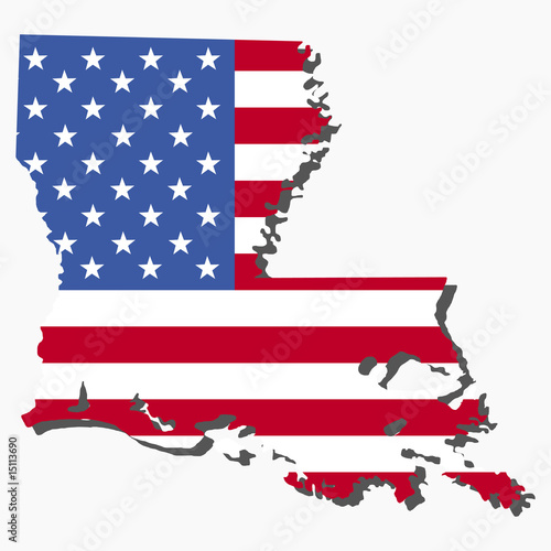 Louisiana map flag