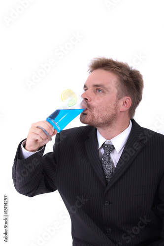 young businessman and drink