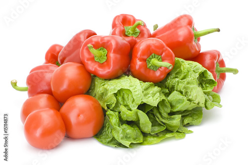 red peppers and green lettuce