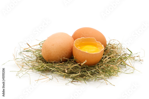 Canvas-taulu bio eggs on white background
