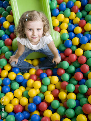 Playing in colorful balls