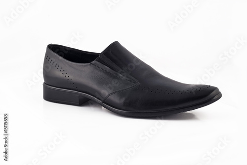 Men's classic leather shoe isolated over white