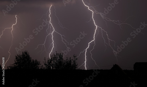 Lightnings and night thunderstorm