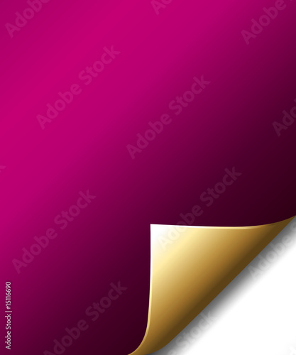 Pink page golden corner
