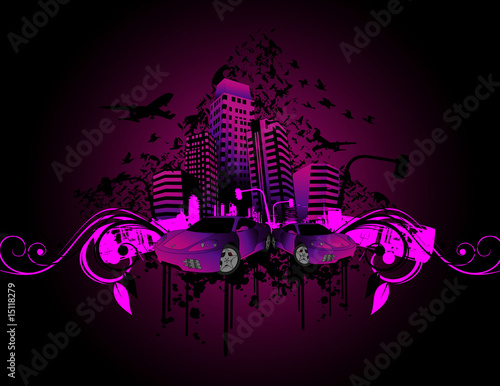 composicion urbana en vector