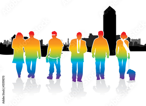 people walking forward