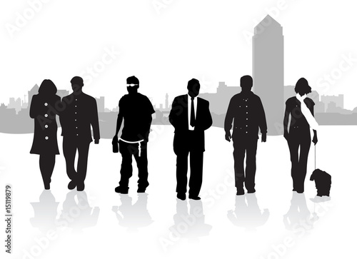 people walking forward