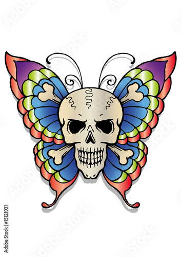teschio farfalla
