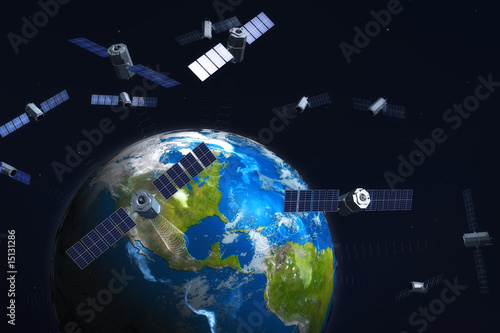 Satelite and earth