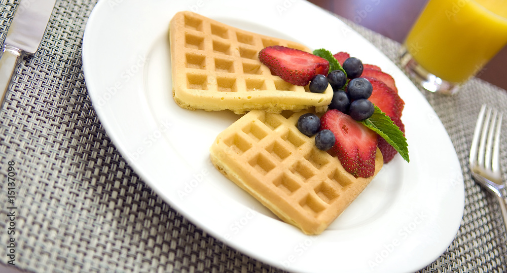 Waffles with fresh fruit Waffles with fresh fruit
