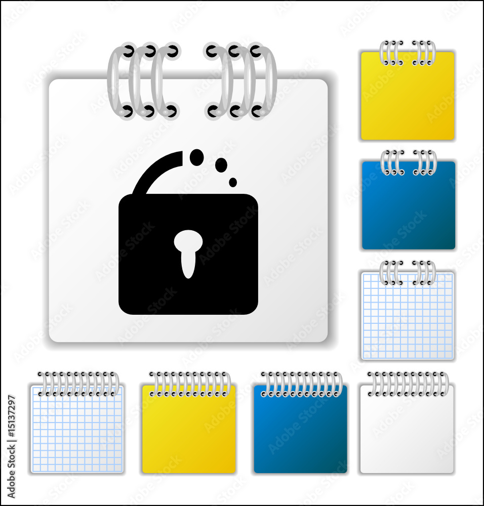 Notebook page with icon. Vector illustration. Notebook page with icon. Vector illustration.