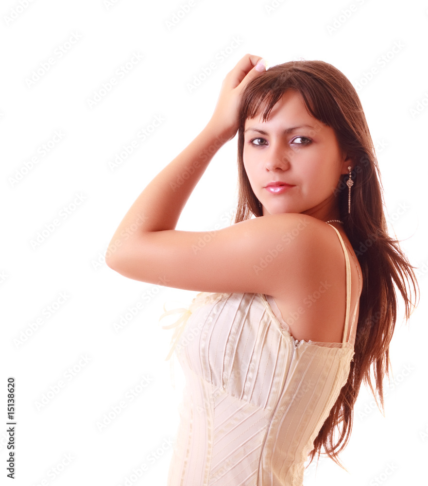 Fototapeta premium Young sexy woman isolated on white