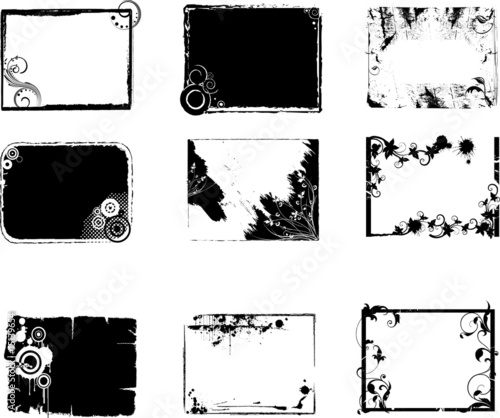 Grunge frames set