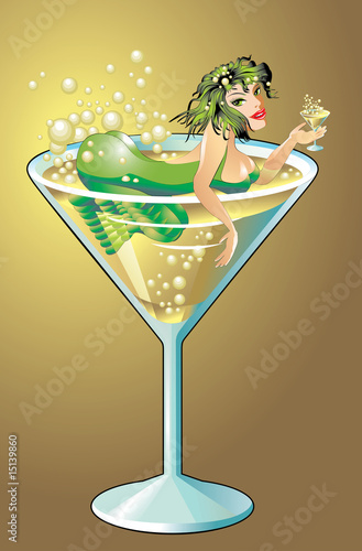 Mermaid in a glass of chummy