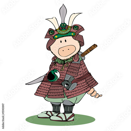 Japanese warrior pig