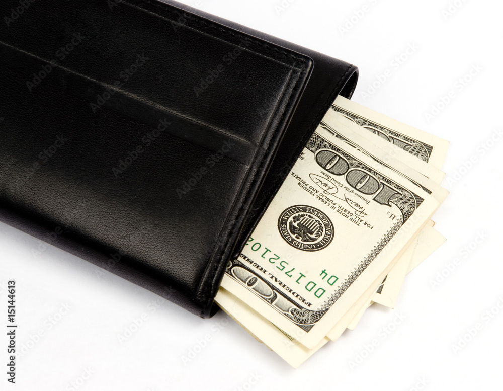 money in wallet isolated on white money in wallet isolated on white