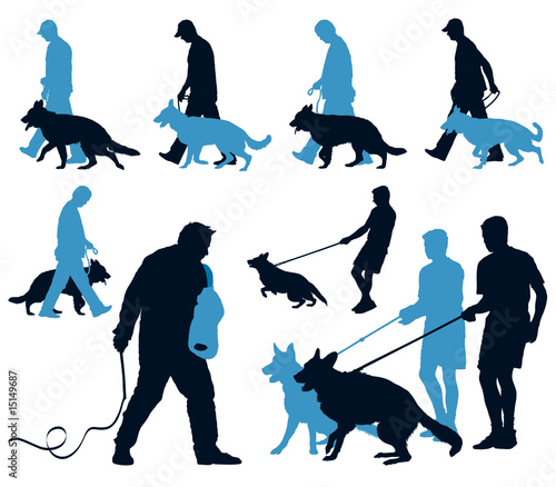 German Shepherd dogs  at training