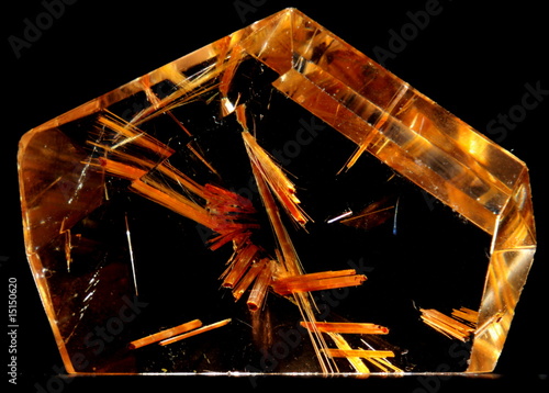 Crystals of rutile included in a quartz crystal