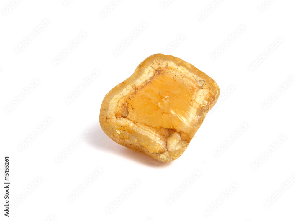 Yellow stone on white background Yellow stone on white background
