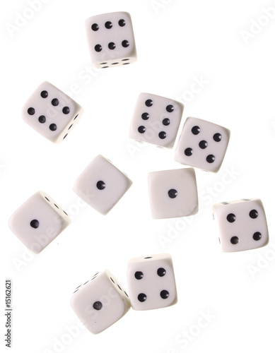 Dices on white