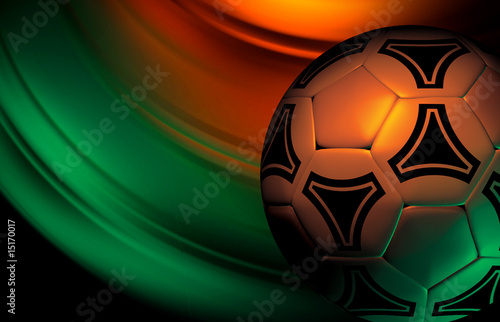background with soccer ball. 3D render.