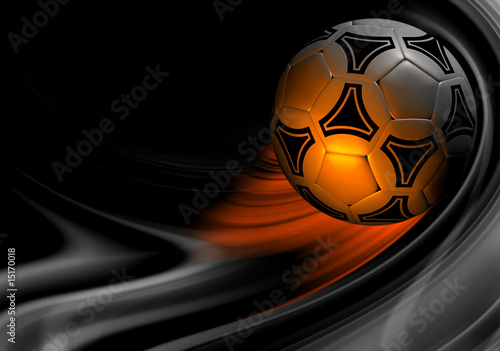 beautiful colour background with soccer ball. 3D render