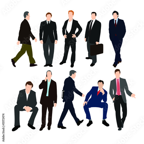 Set of Men in Suits Vector