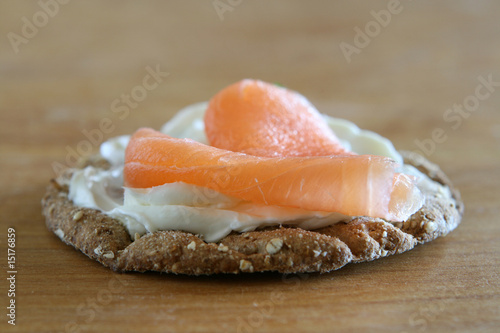 Cracker with Lox and Cream Cheese