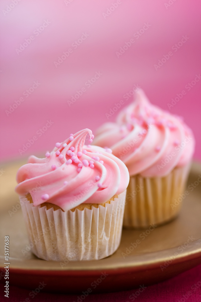 Pink mini cupcakes
