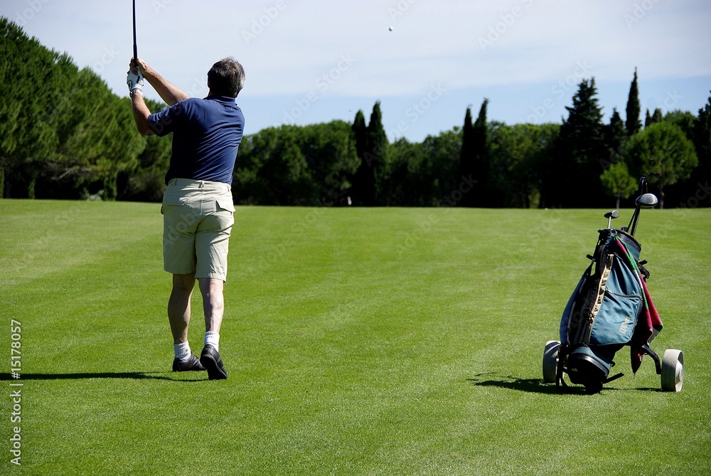 Obraz premium Golfspieler ,Golfplatz Carcassonne/Frankreich