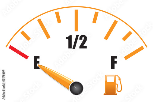 a fuel gauge with symbol