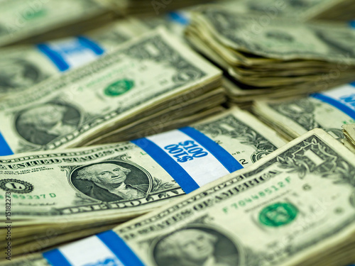 Bundles of U.S. One Dollar Bills