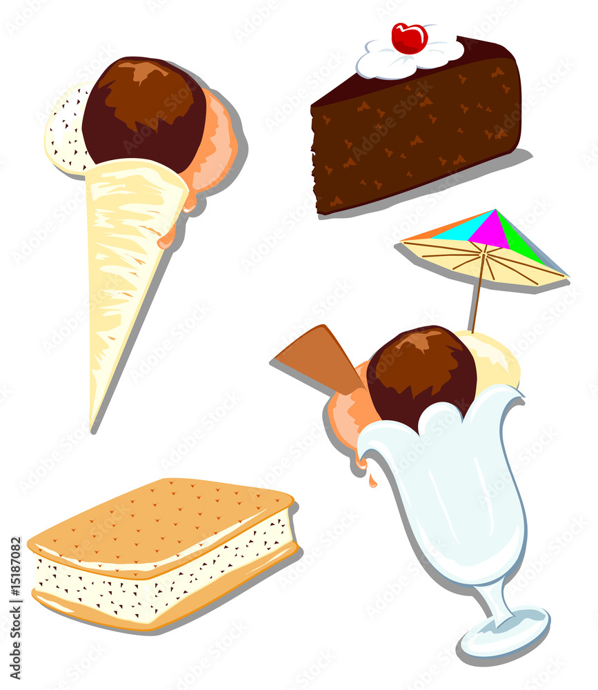 Misto dolci e gelati Stock Vector