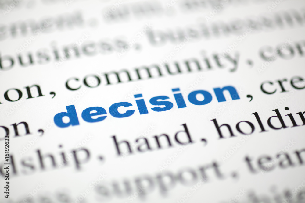mot decision décision bleu texte flou mot decision décision bleu texte flou
