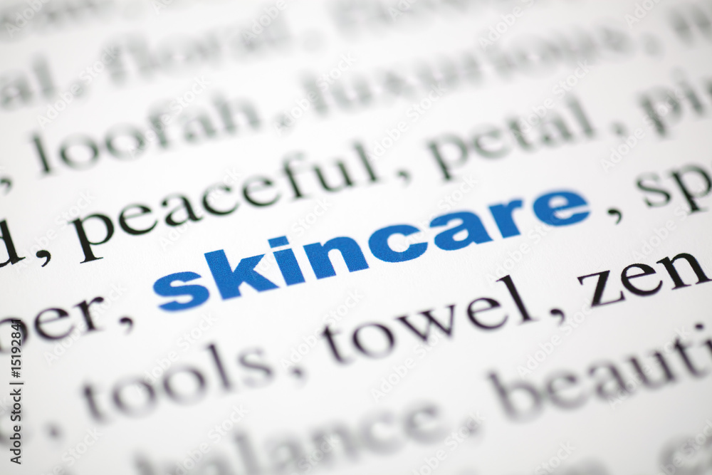 mot skincare soin de la peau lettre bleu texte flou mot skincare soin de la peau lettre bleu texte flou