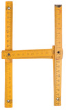 old yellow ruler forming font symbol H