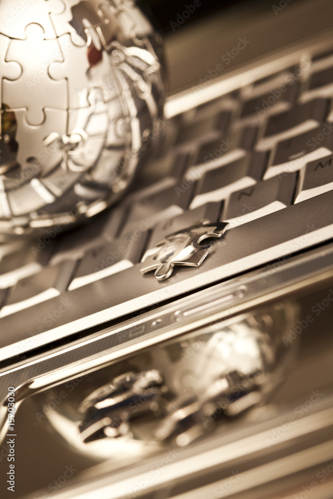 Planet earth from metal puzzle Planet earth from metal puzzle