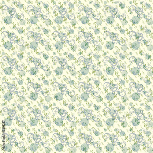 Retro dot and swirl background in blue and green