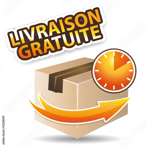 Livraison gratuite icône orange photo