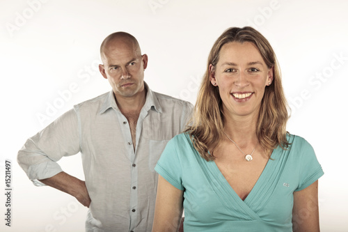 Man looking at his wife