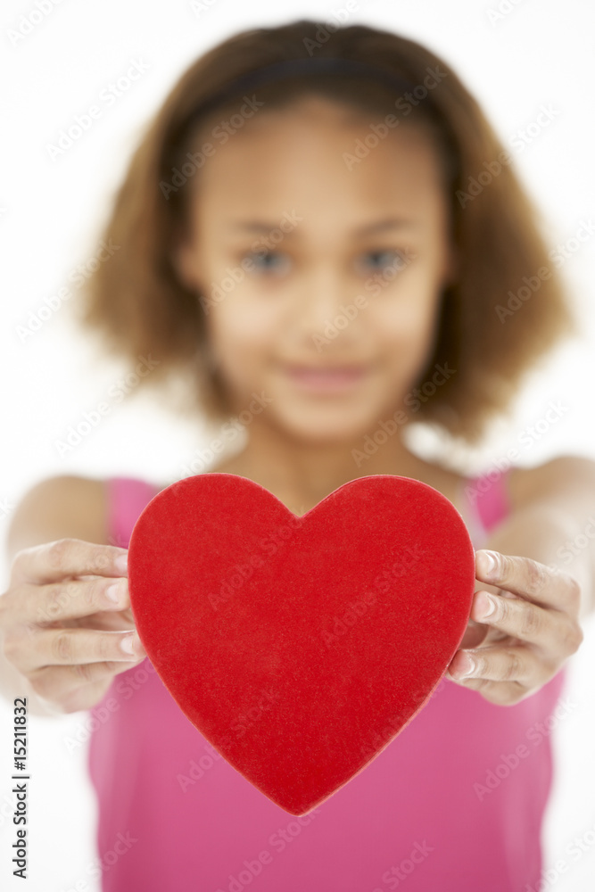 Young Girl Holding Heart Young Girl Holding Heart