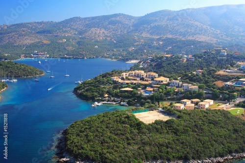 Aerial view on the village of Parga