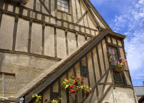 france,normandie,etretat,village : maison à colombages