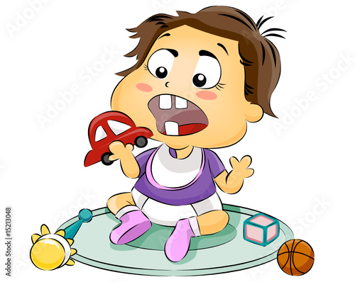 Baby putting Toy on Mouth