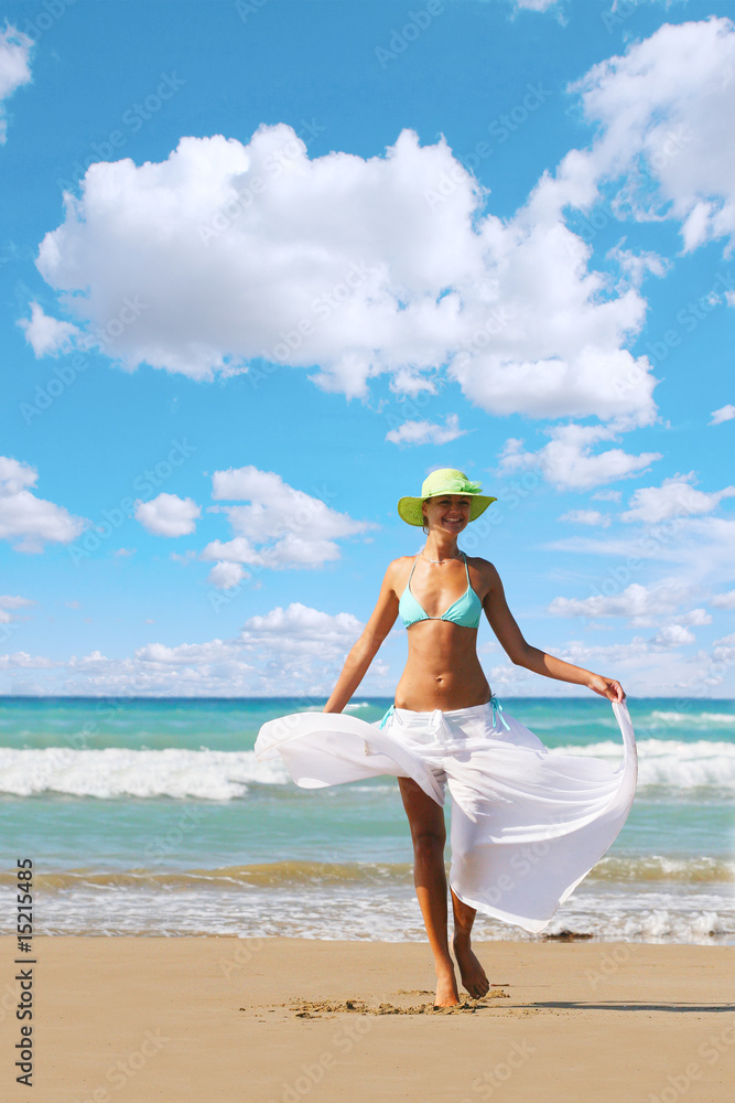 Woman enjoying the sea Woman enjoying the sea