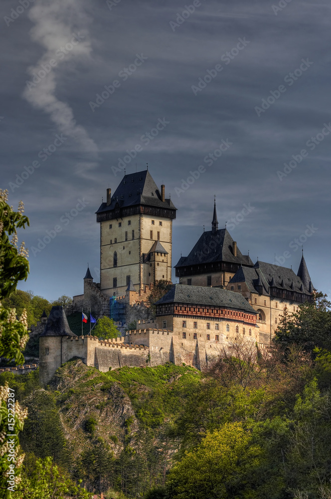Karlstejn - a large Gothic castle founded 1348  by Charles IV
