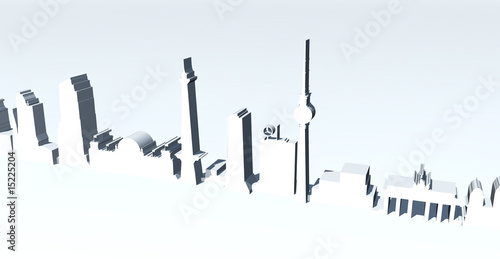 Photography Berlin Skyline 3D Greyblue