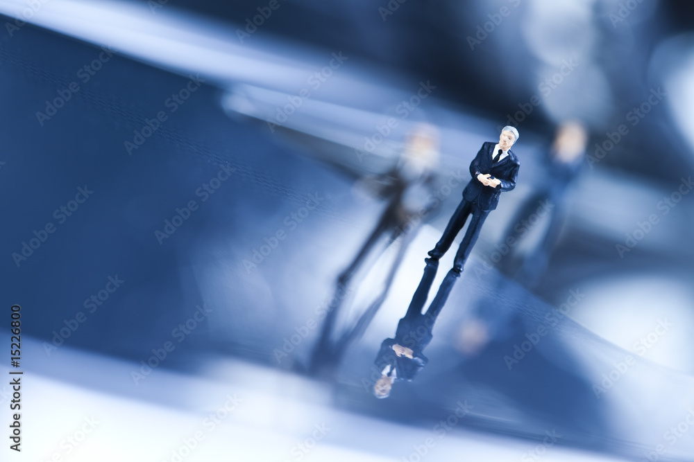 Figure man over computer background Figure man over computer background
