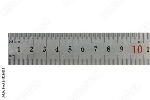 Steel ruler isolated on white
