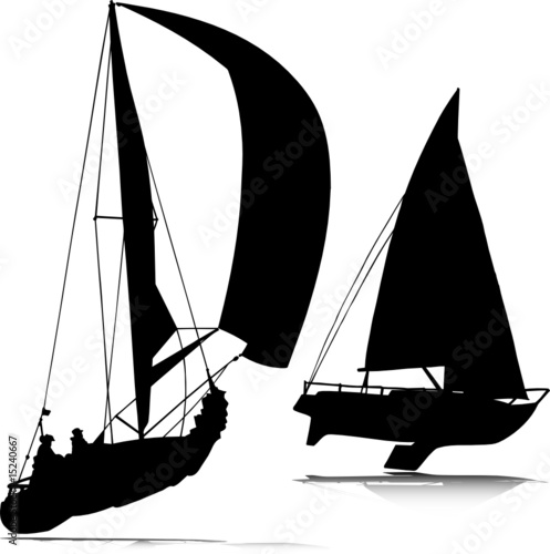 sport boat vector silhouettes